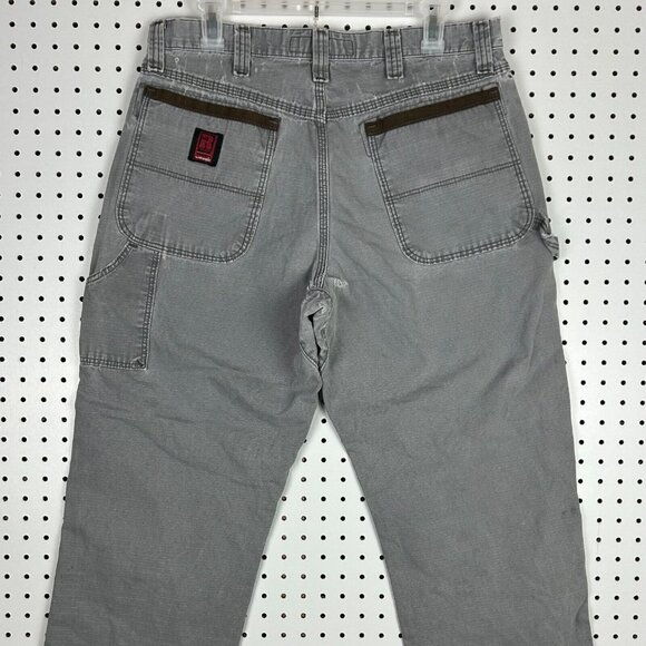 Wrangler Riggs Ripstop Work Wear Pants 34x30 Gray Distressed Worn Skate Y2K - Picture 4 of 9